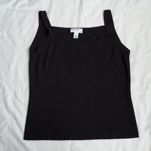 *SOLD* Loft Black Square Neck Knot Tank Top Size M